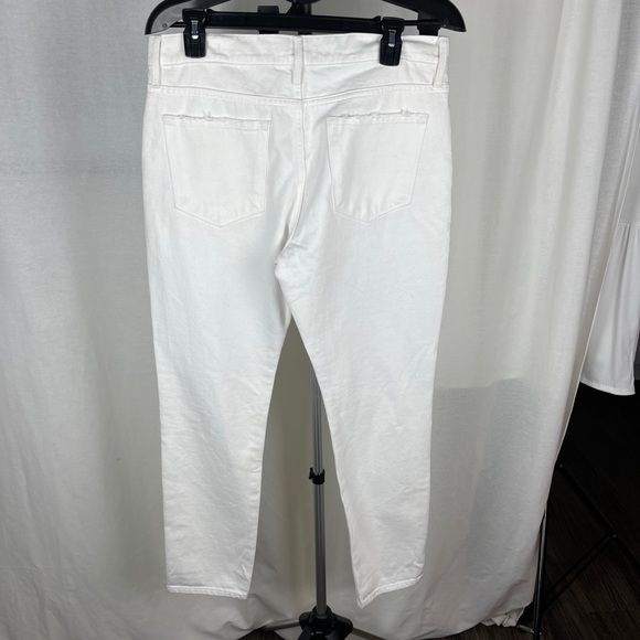 Frame Mid-Rise Distressed Boyfriend White Jeans Size 27 (4) NWT - Picture 10 of 12